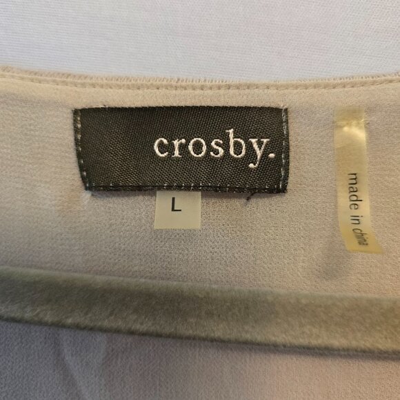 CROSBY. TAN SLEEVELESS TANK FULLY LINED VNECK SIZE LARGE LIGHTWEIGHT BEADED BOLO - Picture 2 of 11